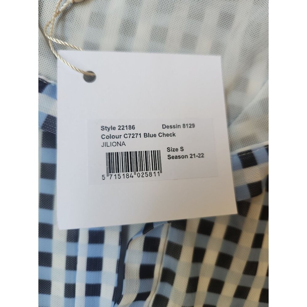 Baum Und Pferdgarten Women's Sz. S Jiliona Blue Check Midi Dress NWT - Picture 3 of 8